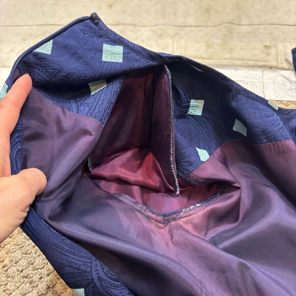 Vintage Richard Warren 100% Silk Textured Midi‎ Dress Short Sleeves Size 8 - Picture 15 of 16